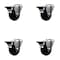 Service Caster 3.5'' Phenolic Wheel Swivel Bolt Hole Caster Set with Posi Lock Brakes, 4PK SCC-BH20S3514-PHR-PLB-4 - alternate 1